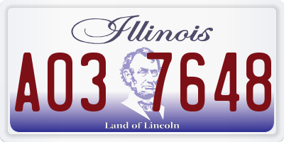 IL license plate A037648