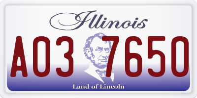 IL license plate A037650