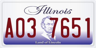 IL license plate A037651