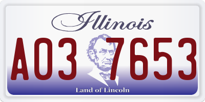 IL license plate A037653
