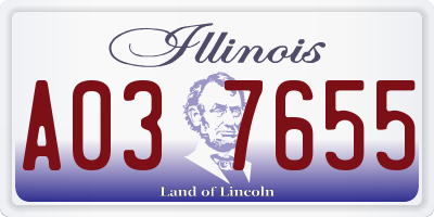 IL license plate A037655