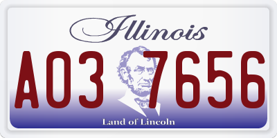 IL license plate A037656