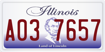 IL license plate A037657