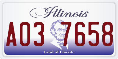 IL license plate A037658