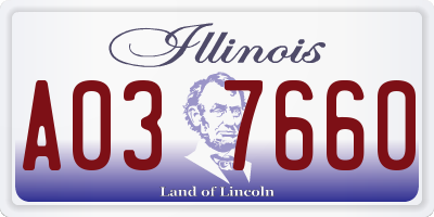 IL license plate A037660