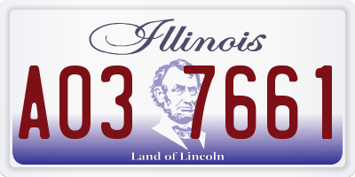 IL license plate A037661