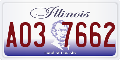 IL license plate A037662