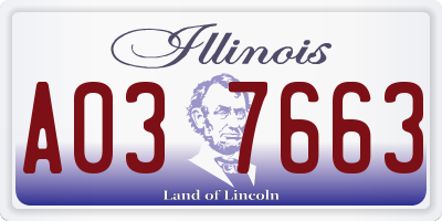 IL license plate A037663