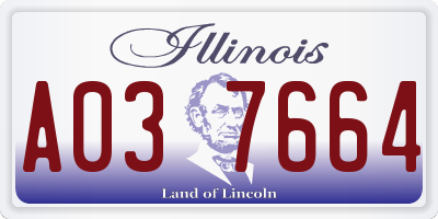 IL license plate A037664