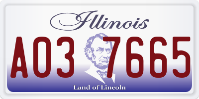 IL license plate A037665