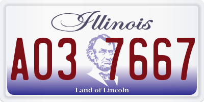 IL license plate A037667