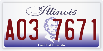 IL license plate A037671