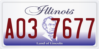 IL license plate A037677
