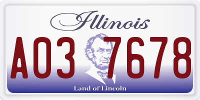 IL license plate A037678
