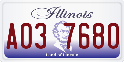 IL license plate A037680