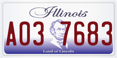IL license plate A037683