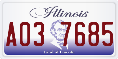IL license plate A037685