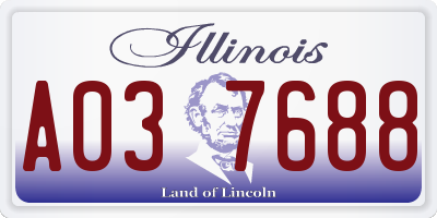 IL license plate A037688