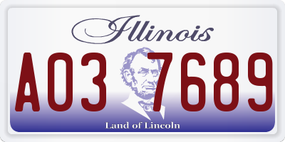IL license plate A037689