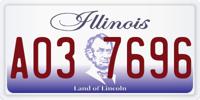 IL license plate A037696