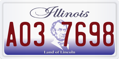 IL license plate A037698