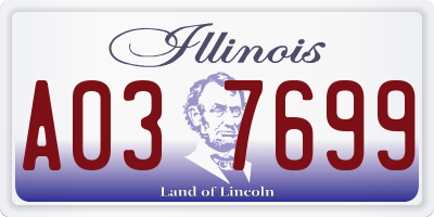 IL license plate A037699