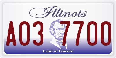 IL license plate A037700