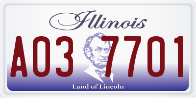 IL license plate A037701