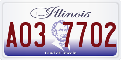 IL license plate A037702
