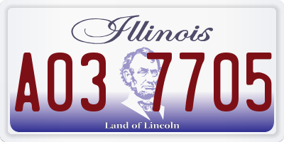 IL license plate A037705