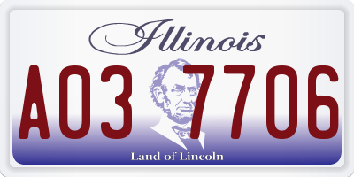 IL license plate A037706