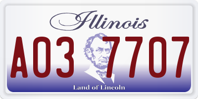 IL license plate A037707