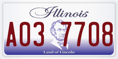 IL license plate A037708