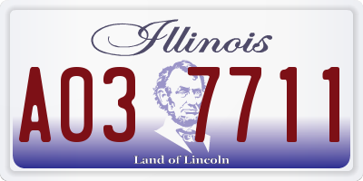 IL license plate A037711