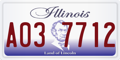 IL license plate A037712