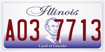 IL license plate A037713
