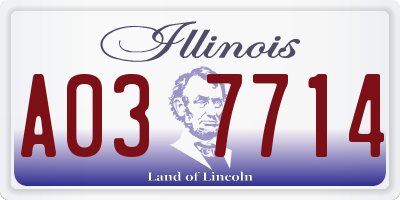 IL license plate A037714