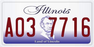 IL license plate A037716