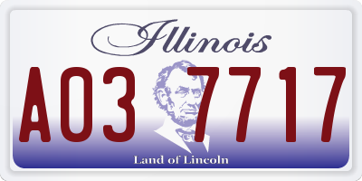 IL license plate A037717