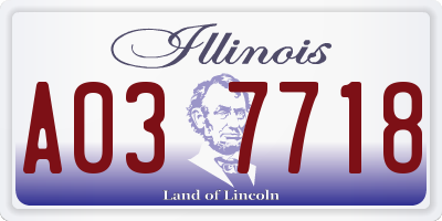 IL license plate A037718