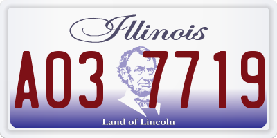 IL license plate A037719