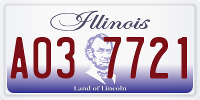 IL license plate A037721