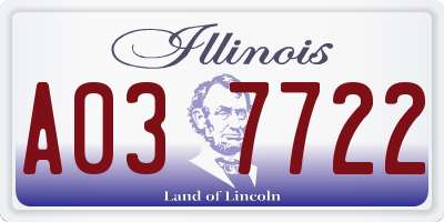 IL license plate A037722