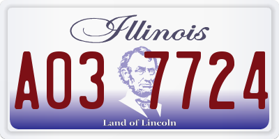 IL license plate A037724