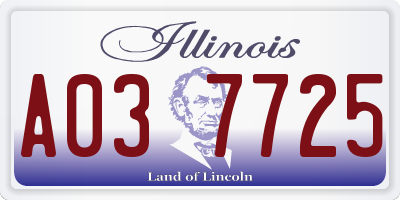 IL license plate A037725