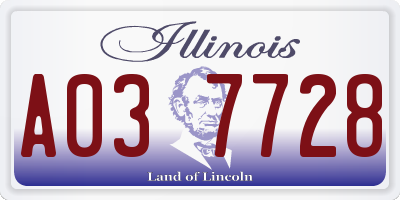 IL license plate A037728