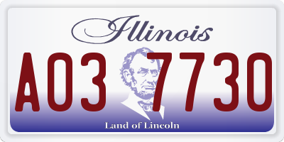 IL license plate A037730