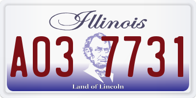 IL license plate A037731