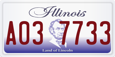 IL license plate A037733