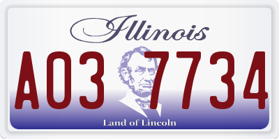 IL license plate A037734